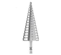 Broca Escalonada para Metal, [Ø 4-32 MM], Cónica HSS Profesional - Taladro para Plástico y Madera - Vástago de 6,35 mm