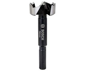 Broca Forstner, norma DIN 7483G, diámetro de 34 mm, longitud de 90 mm, con filo dentado, vástago de 10 mm, marca Bosch