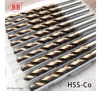 Broca helicoidal de cobalto BB M35 EX HSSCO HSSE Metal aluminio cobre acero inoxidable herramienta para agujeros de madera titanio 1mm-13mm juego de 5/10 Uds HSS-Co EXTiN