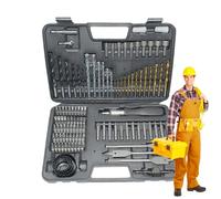 Broca para metal, kit de herramientas multifuncional con maletín de transporte, juego con brocas espirales, para reparación de carpintería, trabajo de metal, mampostería, carpintería, trabajos de