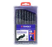 Broca Tivoly TSX ACERO RÁPIDO HSS DIAM 1 A 10 mm 0,5 ESTUCHE 19 PIEZAS
