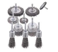 Brocas de cepillo de alambre, Juego de 10 cepillos copa con rueda alambre, vástago hexagonal 1/4 pulgadas, acero al carbono grueso prensado 0,012(10pcs)