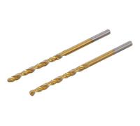Brocas helicoidales HSS-G de 2,5 mm, juego de 2, nitruro de titanio, precisión y durabilidad, Pro, 2 piezas - D-Work