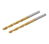 Brocas helicoidales HSS-G de 3 mm - Juego de 2 - Nitruro de titanio - Precisión y durabilidad, Acero, Pro - D-Work