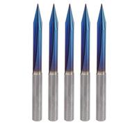 Brocas para grabado, juego de 5 unidades, 2 ranuras, punta en V, fresas para mandril, vástago de 4 mm, herramienta de fresado recta fabricada con acero de tungsteno de alta calidad, ideal para madera,