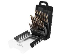 Brocas para metal HSS-CNC, ángulo de 124°, "Pro-Tec", de 1.0 a 13.0 mm, juego de 25 unidades.
