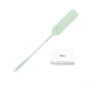 Brocha de cabeza plana para cepillo de plumero con varilla de extensión de 65 cm y tela no tejida para limpieza suave y captura de desechos (verde)