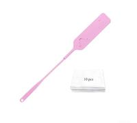Brocha de cabeza plana para cepillo de plumero con varilla de extensión de 65 cm y tela no tejida para limpieza suave y captura de desechos (rosa)