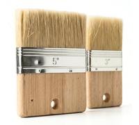 Brocha Spalter Plana para Pintura y Barniz, Texturizados | Cerdas Naturales Mixtas y Mango de Madera | Acabado Uniforme para Chalk Paint, Cera y Restauración