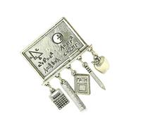 Broche de brújula creativa para el tiempo escolar, aleación de alta calidad, ideal para estudiantes, profesores y regalos únicos de papelería, alfiler escolar de aleación, talla única, como se