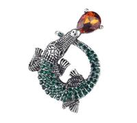 Broche de Cocodrilo Plateado de Aleación Perla Decorativa | Pin Resistente, Conexión Tela, Estilo Elegante y Brillante, para Eventos Casuales y Navidad