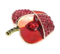 Broche de Manzana Elegante para Mujer con Gemas de Imitación | Aleación y Rhinestone, Base Estable que No Daña Telas, para Vestidos de Noche y Chaquetas en Fiestas