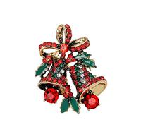 Broche de Navidad con cristales para árbol de Navidad, copo de nieve, renos, broches, regalo de fiesta para mujeres y niñas, Metal, N/C