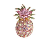 Broche de piña inspirado en frutas con diamantes de imitación brillantes para mujer, para uso diario y regalo colorido, Medium, como se describe