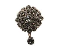 Broche Mujer Broches de diseño Vintage for mujer, colgante, broche Retro negro, accesorios de abrigo de lujo, regalo Broche de Moda