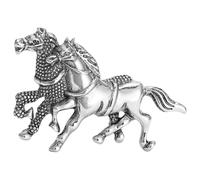 Broche único con forma de caballo para el pecho, ajustable, para entusiastas ecuestres, doble broche, One Size, como se describe