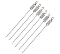 Brochetas Kabob para asar, brochetas de metal para barbacoa con barra de empuje, brochetas planas para barbacoa, juego de brochetas para asar de acero inoxidable, brochetas
