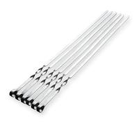 Brochetas Pinchos for barbacoa de 55 cm con mango largo, palillos for, tenedor madera, acero inoxidable, bolsas agujas for exteriores(6PCS-45CM 45CM)