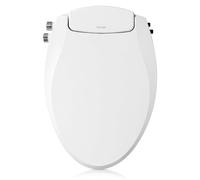 Brondell Swash Ecoseat asiento de bidé no eléctrico blanco para inodoros alargados, de doble temperatura, con sistema de doble boquilla, de fácil instalación, blanco