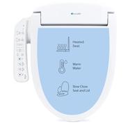 Brondell Swash SE400 - Asiento de inodoro con boquilla oscilante de acero inoxidable para secadora de aire caliente, color blanco