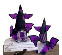 brooksnaji Halloween Muñeco sin Cara con ala de Murciélago y Sombrero | Decoraciones Halloween Interior para Estantería Espacio Laboral Dormitorio Apartamento Salón Escritorio Hogar