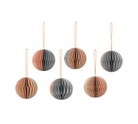Broste Copenhagen 6 Bolas de navidad Ball honeycomb Ø5 cm Multi/beige