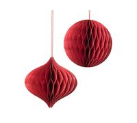 Broste Copenhagen Christmas Mix 70090509 - Colgador de Papel (2 Unidades), Color Rojo