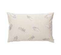 Broste Copenhagen Funda de cojín Touch 40x60 cm Intense blue-off white