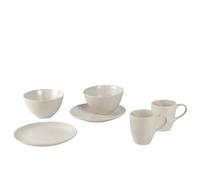 Broste Copenhagen Juego de desayuno nórdico de vainilla para dos, color beige, fabricado en loza, apto para lavavajillas y microondas, 80019824