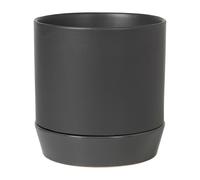 Broste Copenhagen Maceta con plato Denise Ø21 cm Charcoal grey