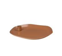 BROSTE Copenhagen Mie - Candelabro (25 x 25 cm, Hierro Recubierto de Polvo, Color marrón Caramelo, Bandeja orgánica para Velas de 22 mm)