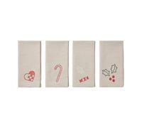 Broste Copenhagen Servilleta de tela Fryd 45x45 cm 4 piezas Light warm grey-red