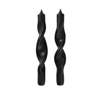 Broste Copenhagen Set de 2 velas en espiral Twist twisted candles 23 cm Simply black