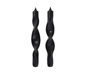 Broste Copenhagen Set de 2 velas en espiral Twist twisted candles 23 cm Simply black