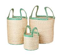 Broste Copenhagen Set de 3 cestas Lykke Natural-green