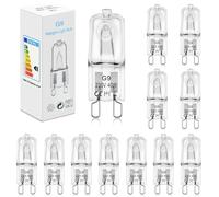 BROTOU 12 Piezas Bombilla halogena G9 40W 230 V 2800 K, Resistente al Calor 300 grados, Isin parpadeo, Blanca Cálida regulable, para horno,lámparas de paisaje, microondas,apliques de pared