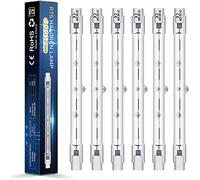 BROTOU 6 Piezas R7s Bombilla Halógena Lineal 118mm 300W 4480lm 2800K, Lámpara Reguable halógeno Blanco Cálido R7s, J118 Bombilla de Tipo J para lámparas de Paisaje Pared,salón