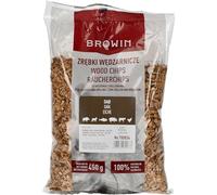 Browin® Fichas de incienso de roble 450 g 780834 | Madera ahumada 6-8 mm para carne y pescado | Virutas de ahumar y asar | chips para ahumar, parrilla de gas y barbacoa