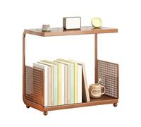 Brown Desk Shelf, 2-Tier Book Rack con C-Shape Grid, Metal Wood Organizador para Office, Home Study, Space Saving Storage Solution, Books Files Stationery
