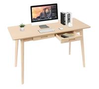 Brride Escritorio pequeño de madera con 2 cajones, Milano, 120 x 55 cm, mesa de ordenador en la oficina en casa, mesa de oficina, mesa de oficina para salón, oficina en casa (color madera)