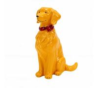 BRRNOO Jarrón de Perro Hecho a Mano, Estatua, Jarrón con Escultura de Flor en Forma de Perro, Decoración de Mesa de Resina de 15 Cm de Alto con Apertura Delgada para el Escritorio (Golden