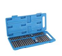 Brrnoo Juego de Puntas de Casquillo Hexagonales Star Spline de 40 Piezas con Caja de Herramientas para Reparación de Automóviles de Acero Compatible con Unidades de 1, 2, 3 y 8 Pulgadas