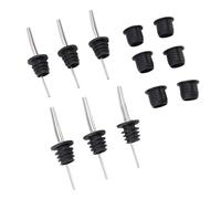 Brrnoo Paquete de 12 Boquillas para Verter Botellas con Adaptadores, Boquillas para Verter Licor de Acero Inoxidable con Tapón de Goma, Vertedores Universales para Botellas de Vino y