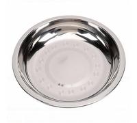 Brrnoo Plato Llano Redondo de Acero Inoxidable de 26 Cm (10,25 pulgadas), Acabado Pulido Espejo, Apto para Lavavajillas, con Borde Liso, Ideal para Cocina, Restaurante, Camping,