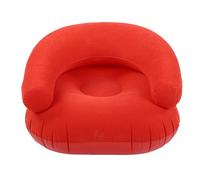 Brrnoo Sofá Inflable Flocado con Respaldo en Forma de U y Diseño Moderno para Sala de Estar, Dormitorio, Balcón, Oficina, Capacidad de 198 Libras (Rojo)