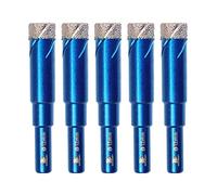 BRSCHNITT Brocas de Diamante con Vástago 12mm, 5pcs Juego de brocas de diamante Para Cerámica, Granito, Porcelana, Azulejos, Gres fino
