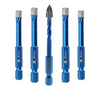 BRSCHNITT Brocas Diamante 6mm - Broca Corona con Vástago Hexagonal para Porcelánico,Cerámica, Granito, Mármol , Azulejos, Baldosas, Piedra, Muro (5 piezas).