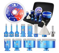 BRSCHNITT Diamond Core Drill Bit Set - Kit de sierra para taladro de grano de mármol de cerámica Porcelain (6/6/8/20/25/35/50/68/110 taladros+20 dedos+50 brocas Chamfer + 125 discos).