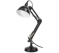 BRUBAKER Lámpara de escritorio metálica clásica - con brazo articulado regulable en altura - hasta 53 cm de altura - negro