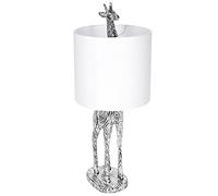 BRUBAKER Lámpara de Mesa o de Cabecera Jirafa África - Lámpara de Mesa con Base de Cerámica y Pantalla de Tela - 51,5 cm de Altura, Negro Blanco